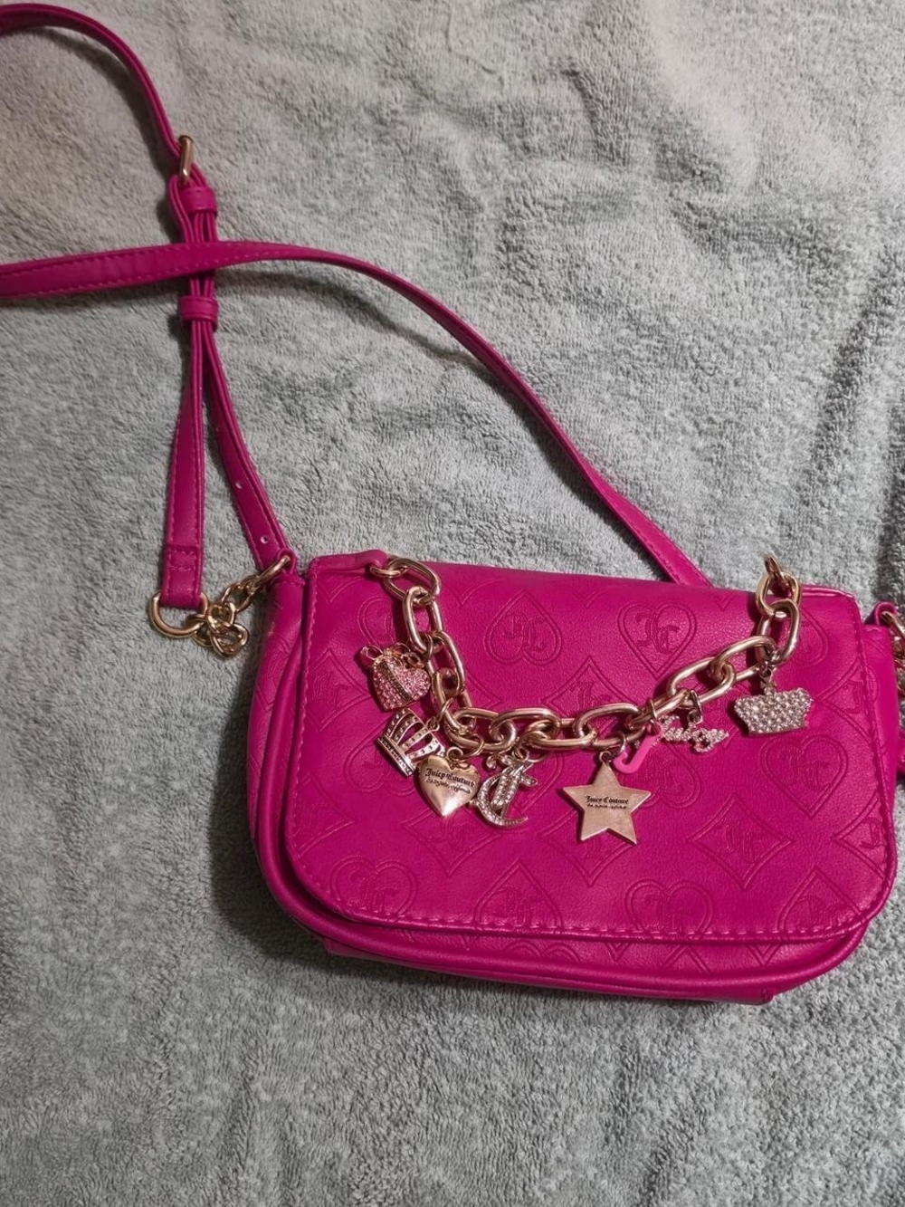 Juicy Couture Hot Pink Charm Crossbody Bag - Unbranded